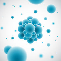 蓝色立体球形分子矢量素材