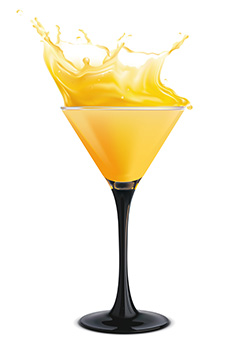 高脚杯里的黄色果汁矢量素材