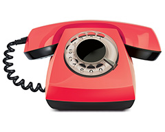 红色复古电话机矢量素材