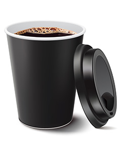 黑色纸杯里的咖啡矢量素材