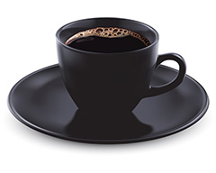 黑色高档质感陶瓷咖啡杯矢量素材