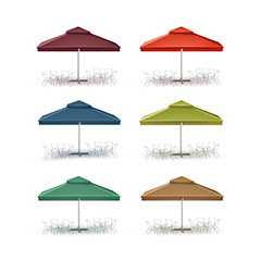 六款方形双层彩色庭院遮阳篷矢量素材