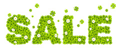 绿色花朵SALE字体设计矢量素材