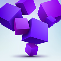 紫色渐变立体方块背景矢量素材