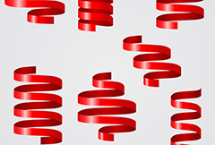 7款红色螺旋丝带矢量素材
