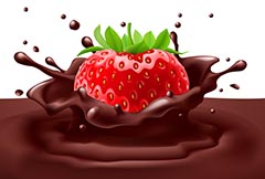 创意草莓与巧克力矢量素材