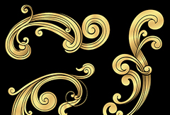 欧式古典金质花纹设计矢量素材