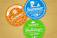 3款彩色夏季度假标签矢量素材