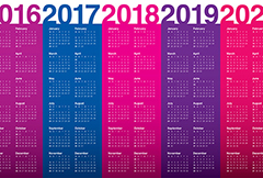 创意2016年日历表设计矢量素材
