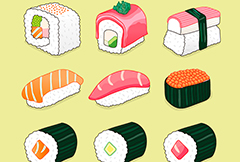 美味的寿司食物矢量素材