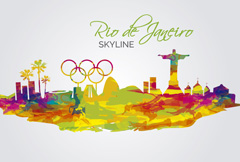 彩色水彩风奥运会海报ai分层素材