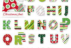 26个创意圣诞节字母矢量素材