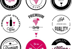 时尚葡萄酒标签设计矢量素材