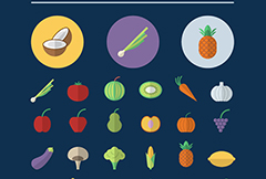 26款水果与蔬菜图标矢量素材