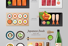 美味的日本料理设计矢量素材