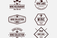9款创意葡萄酒标签矢量素材