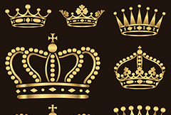 金色质感王冠设计矢量素材