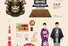 日本文化特色图标矢量素材