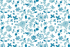 蓝色花朵无缝背景矢量素材