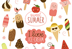 多款夏季冰淇淋设计矢量素材
