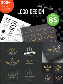 一套漂亮的LOGO徽章设计元素矢量素材