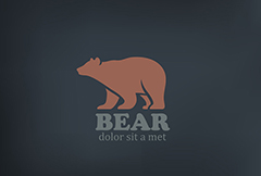 时尚棕熊动物LOGO设计矢量素材