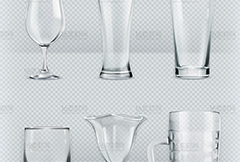 精美透明水杯设计矢量素材