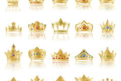 金色皇冠样式设计矢量素材