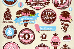 时尚冰淇淋图标设计矢量素材
