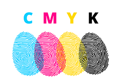 CMYK手指印设计矢量素材