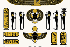卡通埃及元素图标矢量素材