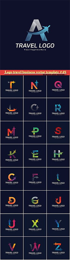 25款与字母结合的航天主题logo矢量素材