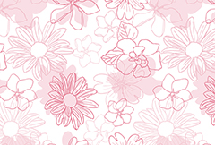 浅粉色手绘花卉无缝背景矢量素材