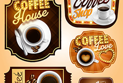 精美咖啡标签标贴设计矢量素材
