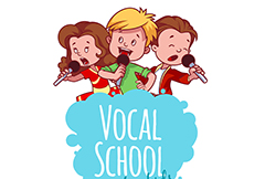 3个音乐学校唱歌的孩子矢量素材