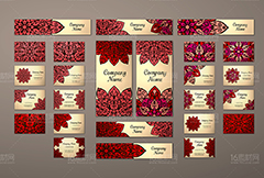 古典民族花纹底纹卡片矢量素材