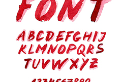 创意红色水墨风格字母设计矢量素材