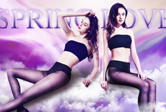 紫色梦幻淘宝丝袜促销海报psd分层