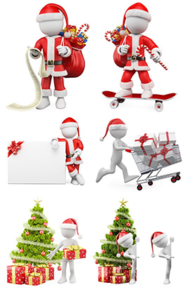 6张立体圣诞老人卡通形象高清图片