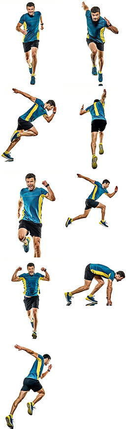 9款不同姿势的跑步人物写真高清图片