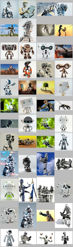 50张人工智能机器人3D渲染科幻海报超高清图片打包下载