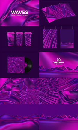 抽象3D粉紫色波纹背景高清图片