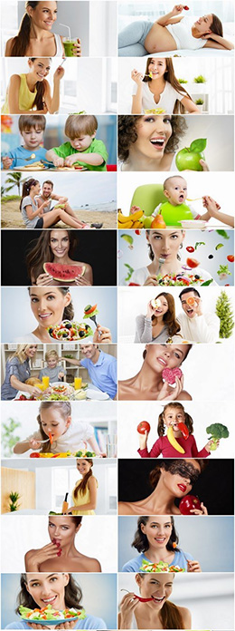 25张人物与健康果蔬高清图片