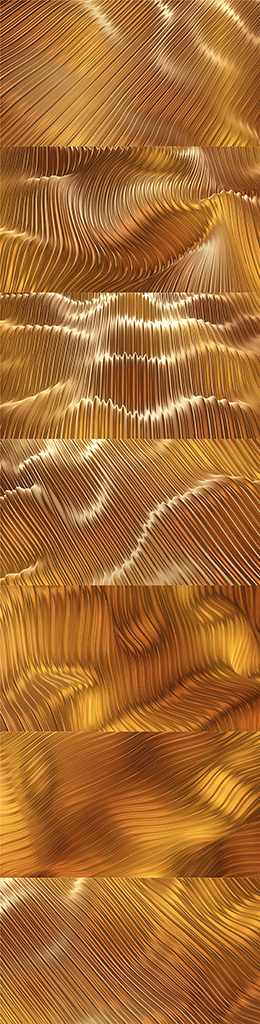 7款华丽金色舞动的立体波纹背景高清图片
