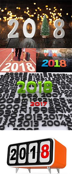5张创意2018新年字体高清图片