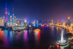 上海外滩夜景上海城市夜景风光全景图摄影图片