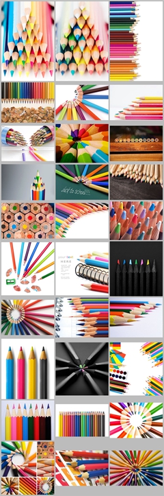100张彩色铅笔及唯美铅笔构图高清图片打包下载