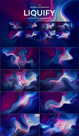8款蓝色抽象液化背景高清图片