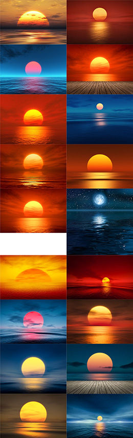18张海边夕阳风景高清图片
