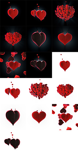 红色立体爱心主题图案高清图片